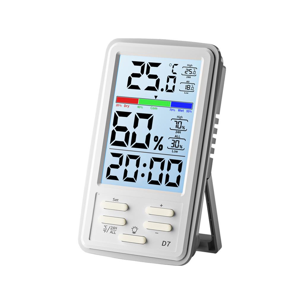 Large Screen Digital Indoor Room Thermometer Hygrometer with Max Min Temperature Thermo Time Display Household