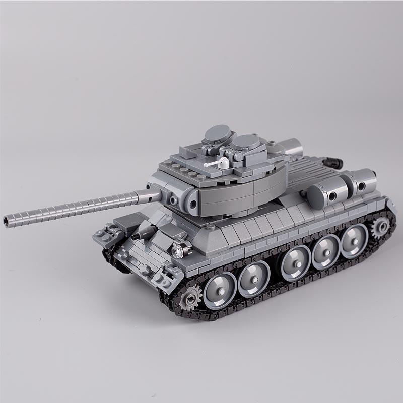 WW2 Military Soviet T34 Battle Tank Building Blocks Soldier Figures Army Weapons Guns PPSH Rifle Parts Mini Bricks DIY Kids Toys
