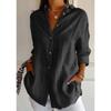 JPNTKY Women's Fashion Casual Solid Color Print Long Sleeve POLO Neck Blouses & Shirts