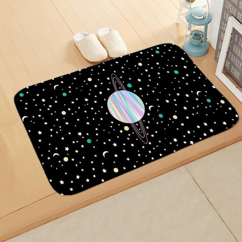 

Galaxy Planet Star Doormat Cosmic Rainbow Saturn Moons Stars Pattern Fantasy Home Decor Carpet Soft Non-Slip Welcome Rug 40x60cm