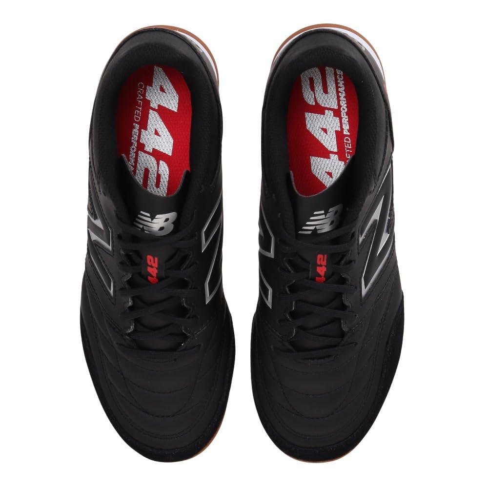 New Balance 442 TEAM ID MS42I Indoor Futsal Black Size 2E Shoes, Full-Grain Leather, Men's, (BK2), 28.0 cm,
