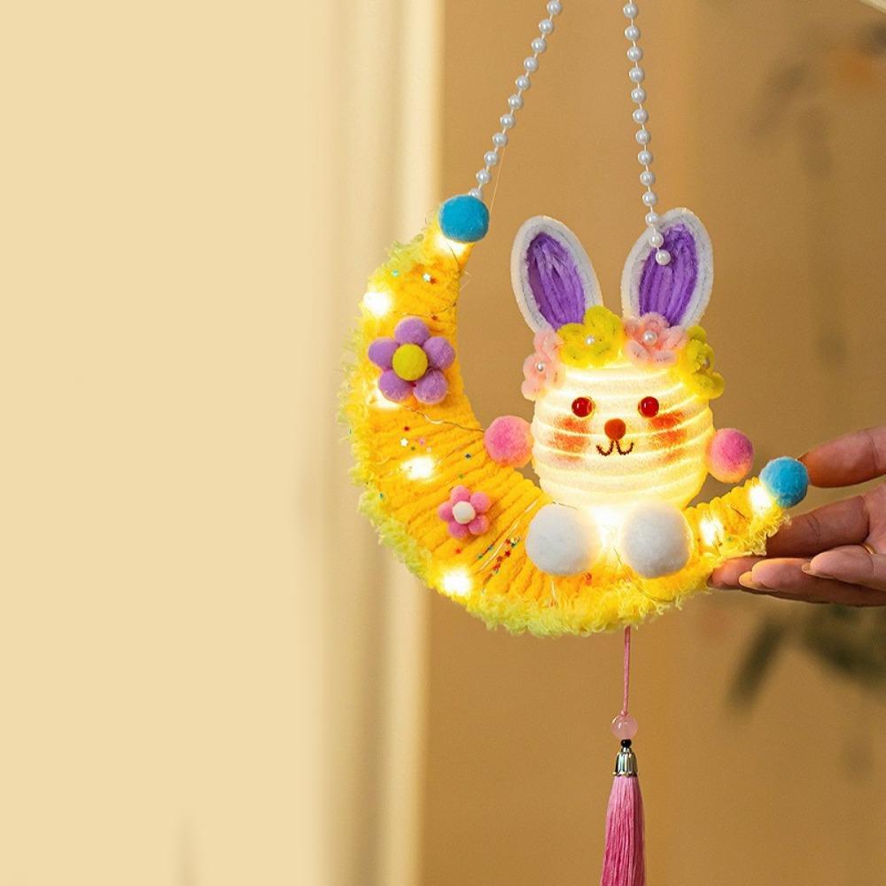 DIY Material Kit Twisted Stick Rabbit Lantern Moon Rabbit Flower Lantern Mid-Autumn Festival фиолетовый