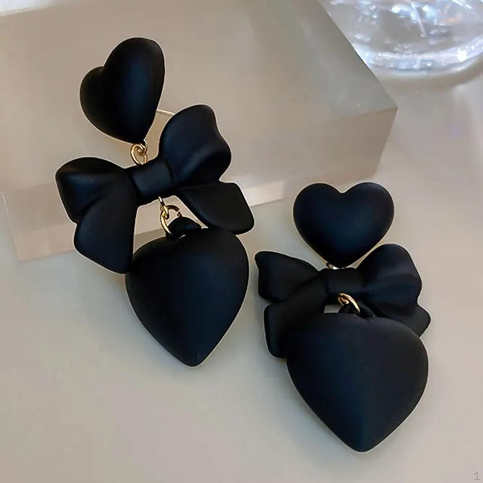 Valentine Bowknot Stud Earrings Jewelry Accessory Jewellery Decor Girls Heart Ear Studs for