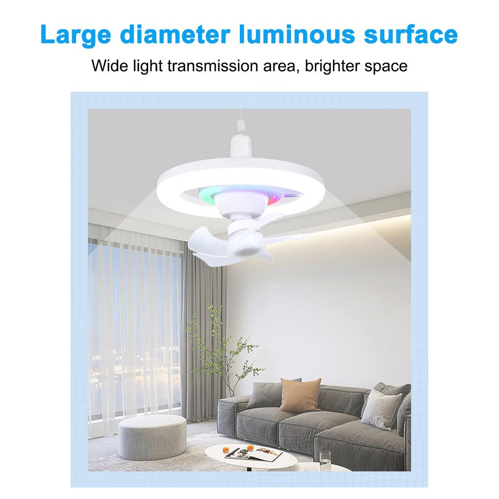 LED Ventilatorleuchte 16 Farben Lumineszierend E27 Schraubkopf 360 Grad Schwenkkopf Volle Luftzufuhr Mit Fernbedienung