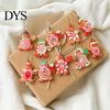 Holiday Gift Box Pendants 20/30/40Pcs Wooden Christmas Ornaments, Candy Cane Lollipop Rustic Xmas Tree Hanging Ornaments Decor for Party Wreath Window