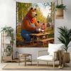 Masha Bear Wall Decor Tapestry Art For Pet Memorial Birthdaywedding Party Backdrop Family Gift
