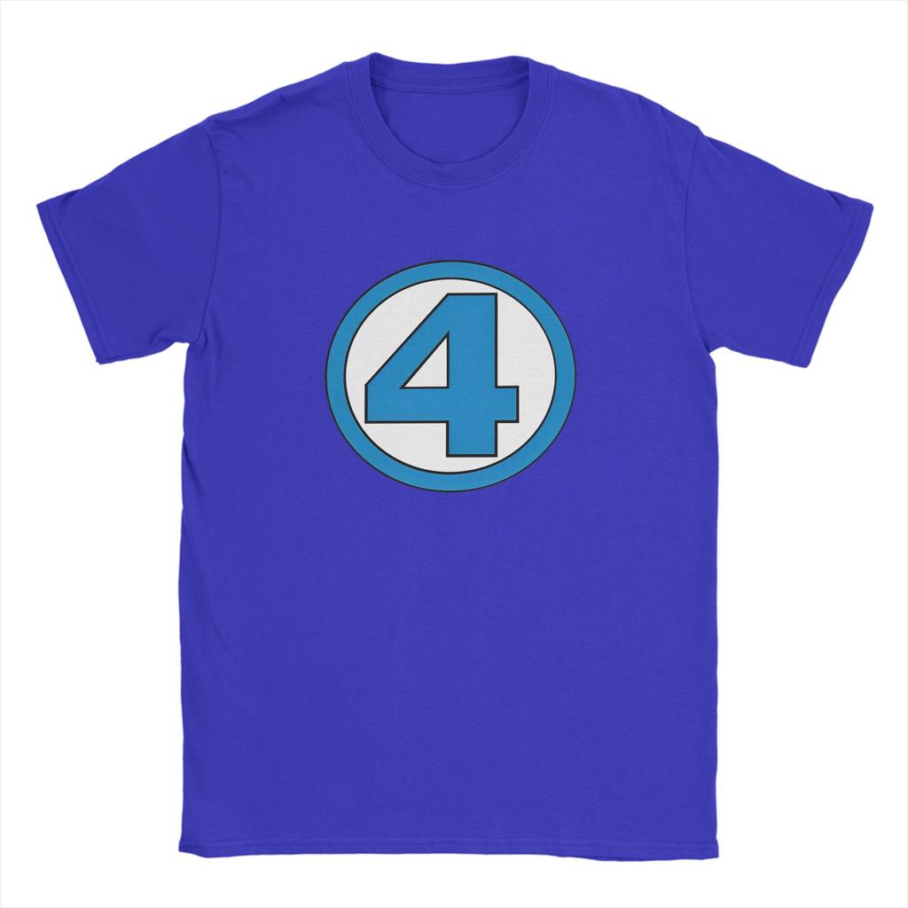 The Fantastic 4 T-Shirts Men  Vintage Cotton Tees Crewneck Short Sleeve T Shirts Birthday Gift Clothes
