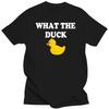 What The Duck Tee Funny Rubber Duck Trendy T Shirt High Street Couple Half Sleeved Shirt
