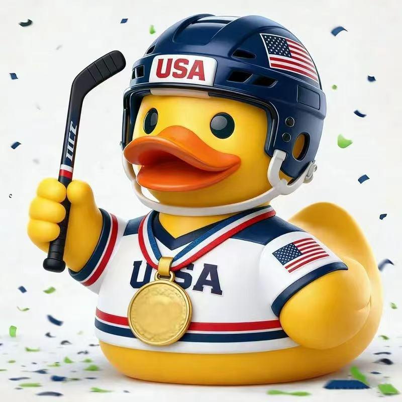 Resin Duck Figurine Decorative Statue Home Desktop Ornament USA 250th Anniversary Edition Creative Gift