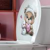 Baby Bear Heart Snowman Toilet Wall Sticker Self-Adhesive Removable Bathroom Cute Home Decor Art