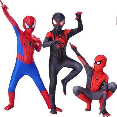 Anime Kids Cosplay Costumes Miles Morales Spider Man Jumpsuit for Men Women Superhero Halloween Tight Fitting Clothing