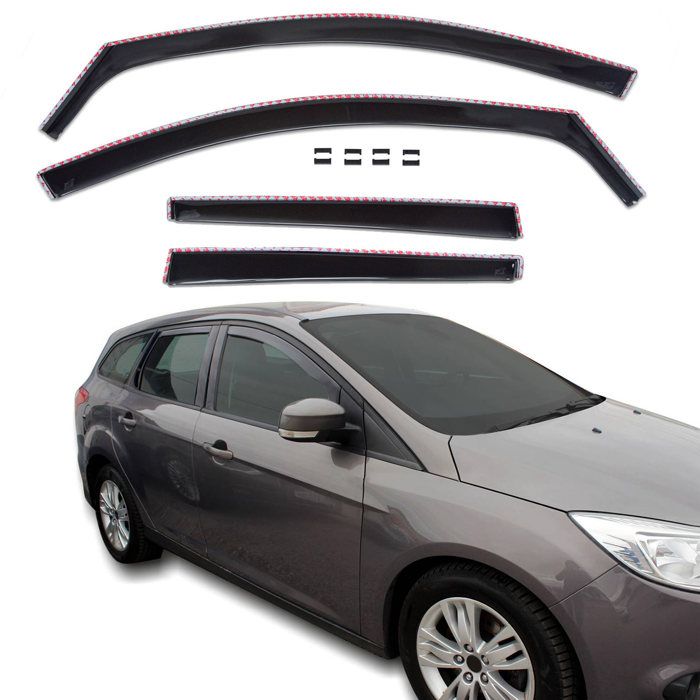 Déflecteurs d'air - Ford Focus 3 (2011-2018) 5 portes - Aérodynamique - Acrylique anti-UV - Montage sans perçage