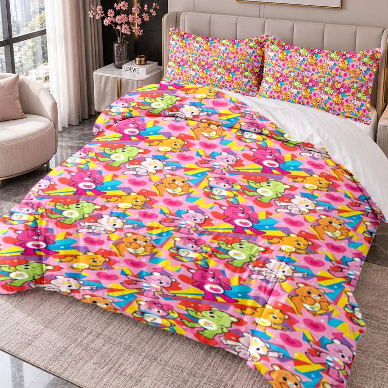 Care Bears 3Pcs Bedding Set Duvet Cover With Two Pillowcases For Bedroom Home Decoration