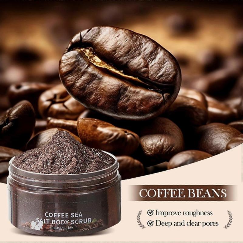 Coffee Sea Salt Body Scrub,Natural Sea Salt Coffee Scrub,Sea Salt Body Scrub,Coffee Exfoliating Body Scrub Exfoliator,Exfoliating Coffee Body Scrub wi
