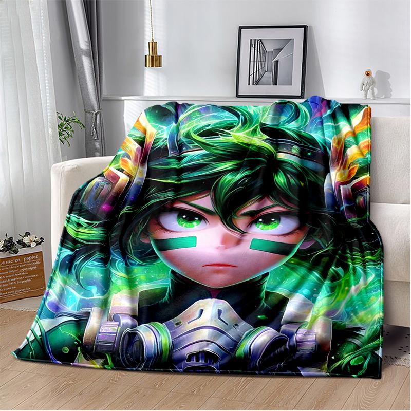 3D My Hero Academia Deku Bakugou Cartoon Anime Blanket,Soft Throw Blanket for Home Bedroom Bed Sofa Travel Picnic Cover Kids