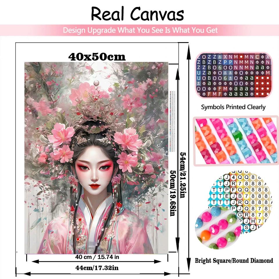 Chinese Girl 5DDiy Diamond Painting Newly Arrived Cross Embroidery Set Rabbit Fairy Embroidery Beauty Mosaic Decoration