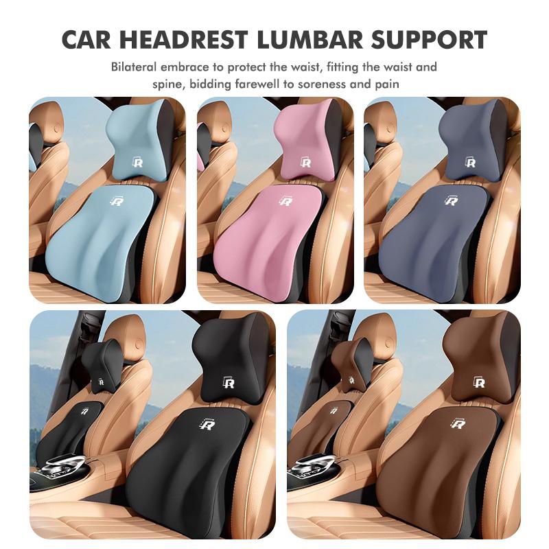 Car Seat Headrest Lumbar Support Neck Pillow Soft Waist Cushion For Volkswagen VW Golf Polo 4 5 6 Passat B5 B6 B7 CC Jetta sew3