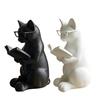 3D Printed Reading Cat Figurine, Cute Reading Book Cat Statue with Glasses, Collectible Animal Sculpture for Bookshelf, Desktop Decor, Gift for Cat