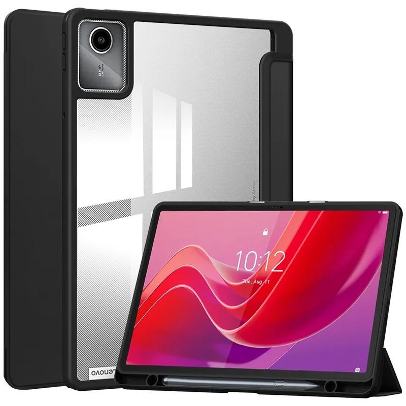 Avec Étui Porte-Stylo pour Lenovo Xiaoxin Pad 11 Coque Arrière Rigide Transparente en PC pour Tab M11 Idea Tab 11 Pouces Idea Tab 11 inch noir