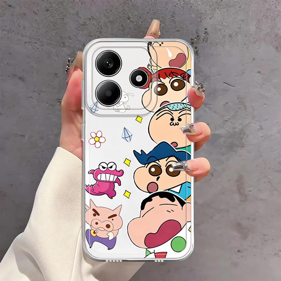 Soft Phone Cover Case for Xiaomi Redmi Note 14 Pro Plus 9 10 12 Note 13 14C 10S A4 13C 12S 11S 11 Cartoon Crayons Shinchan
