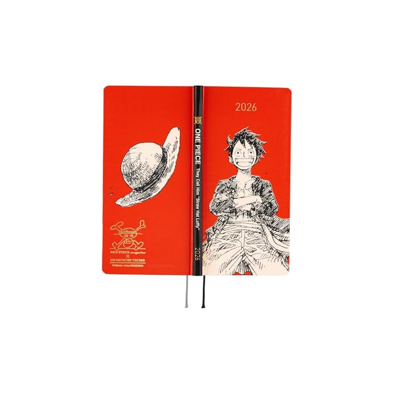Hobonichi Techo 2026 weeks ONE PIECE magazine/Straw Hat Luffy RED January start Weekly planner Weekly left Slim vertical