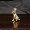 Retro Style Brass Mini Sharpei Dog Casting Animal Figurine Sculpture Home Office Room Desktop Decoration Collect Ornaments Gift