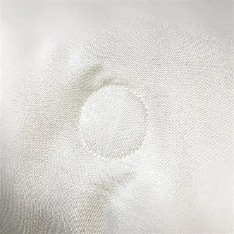 100% Washed Silk Summer Quilt Embroidery Smooth Ice Cooling Comforter for Bed Silky Solid Blanket Soft Cool Summer Blanket