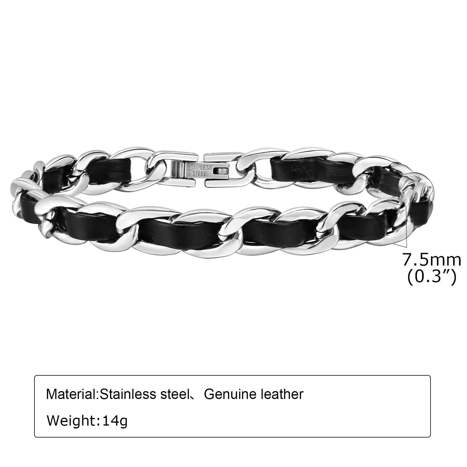 

Vnox 6mm Cool Byzantine Bracelets for Men Boys, Black Silver Color Stainless Steel Link Chain Wristband,Punk Rock Hiphop Jewelry 22cm
