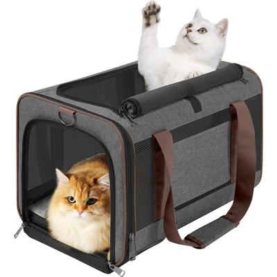 Cat Dog Carrier for Large Cat 20 To 25 Pounds, Softsided Pet Car Travel Carry Bag 15 Pound Puppy,Top Open Transport Kennel