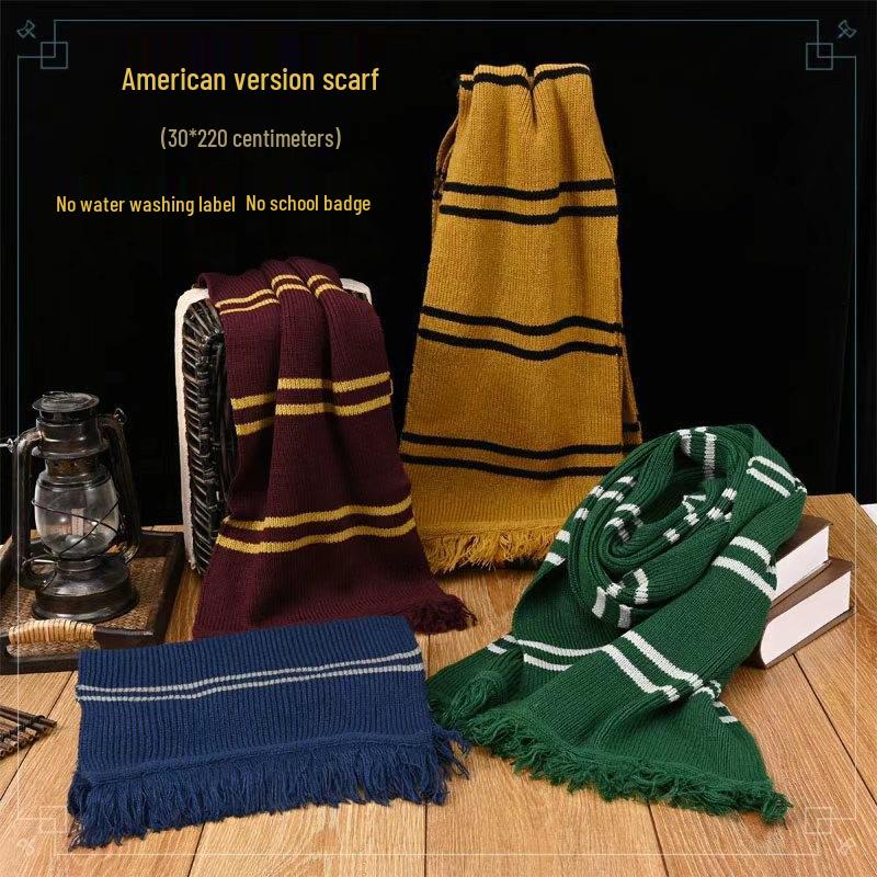 US Edition Double-Layer Striped Harry Potter Four Houses Oversized Winter Scarf - In Stock