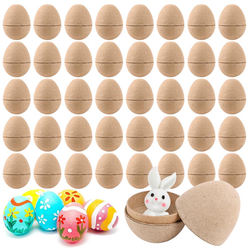 5-20pz Uova di Pasqua in Cartapesta Giocattolo da Dipingere Fai da Te per Bambini Scatola Regalo Sorpresa Uovo in Cartone Riempibile Decorazioni per Festa di Pasqua