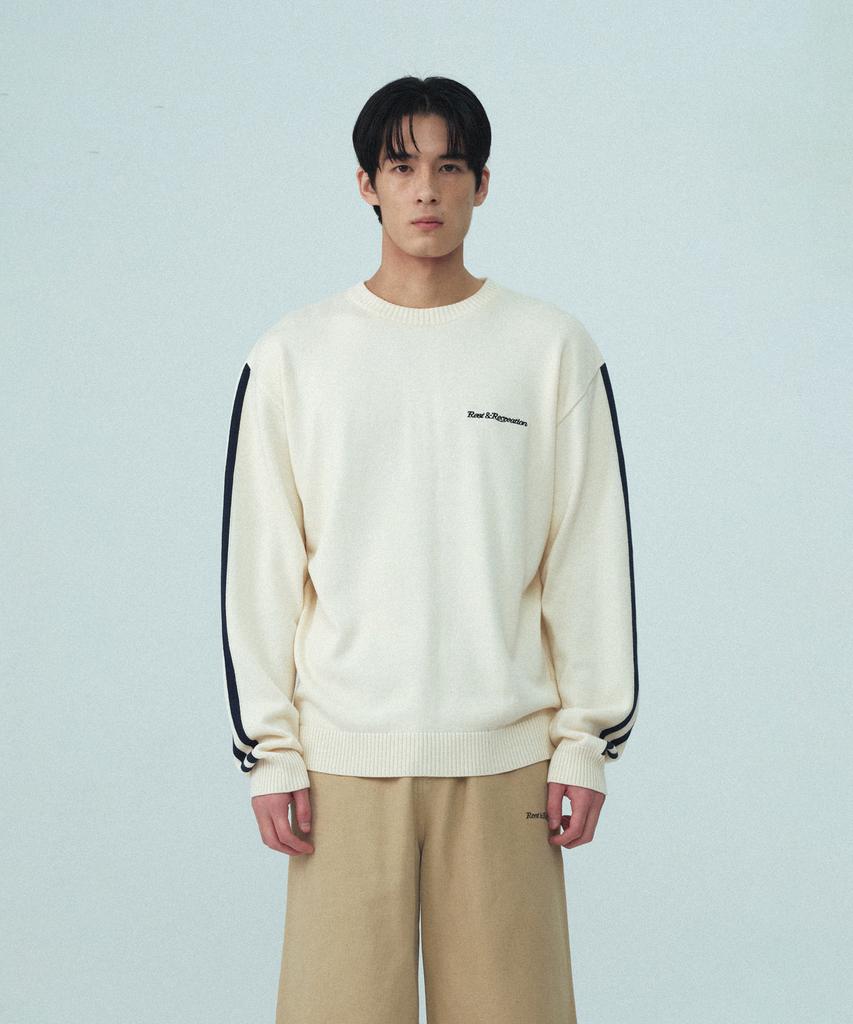 REST&RECREATION Coloration Crew Neck Knit - Cream