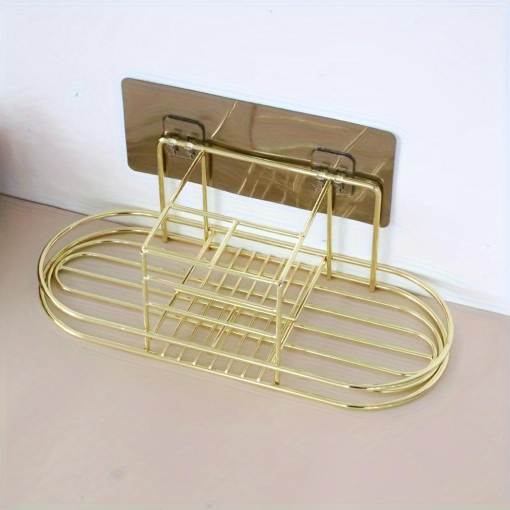 Easy Install Stainless Steel Toothbrush Toothpaste Holder - Wall-Mounted Multi-Functional Bathroom Organizer For And Organ