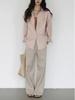 Autumn Light Pink Layered Loose Shirt Jacket - Korean Style Women's Fashion