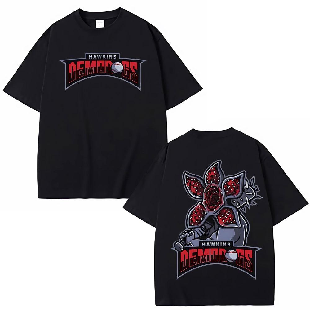 

American TV Series Eddie Munson Demogorgon Hawkins Tshirt Cannibal Flower Monster Graphic T Shirts Men Women Fashion Tshirts S