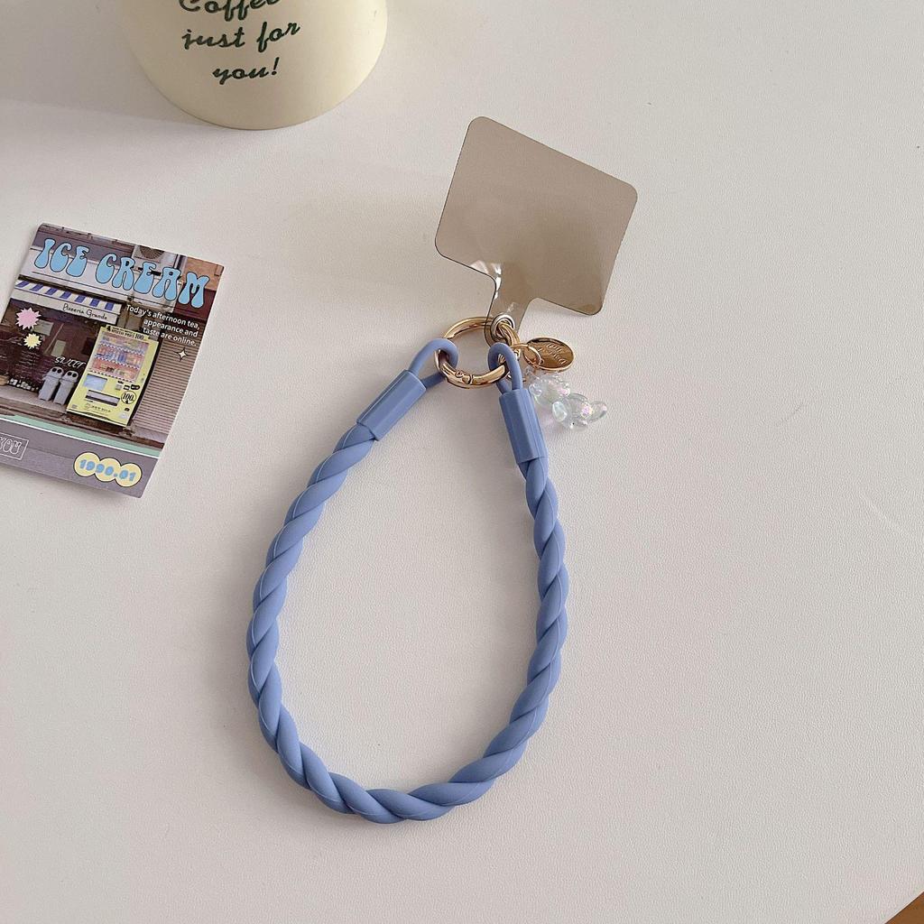 Laccetto da polso originale in silicone con orso luminoso - Catena per telefono anti-smarrimento con anello morbido
