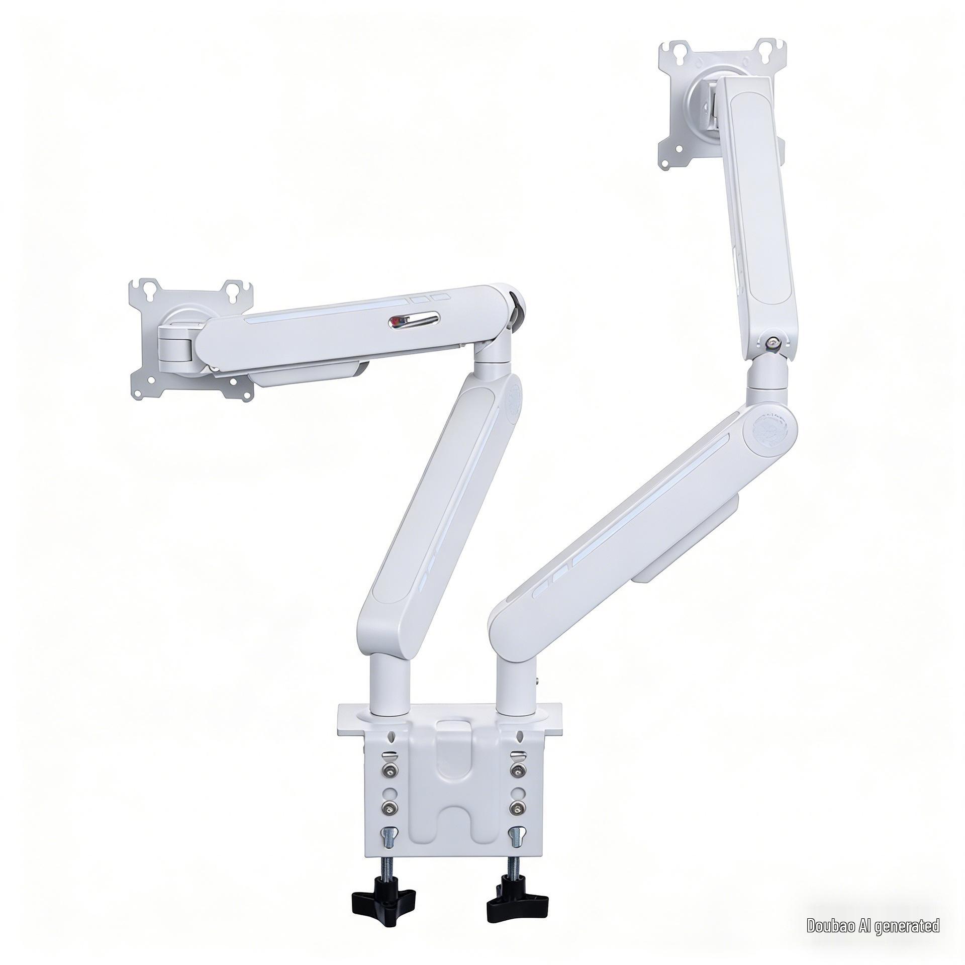 Dual Screen Monitor Stand with Gas Spring Arms and Universal Base