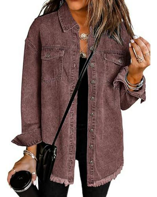 Women's Loose-Fit Brushed Denim Jacket