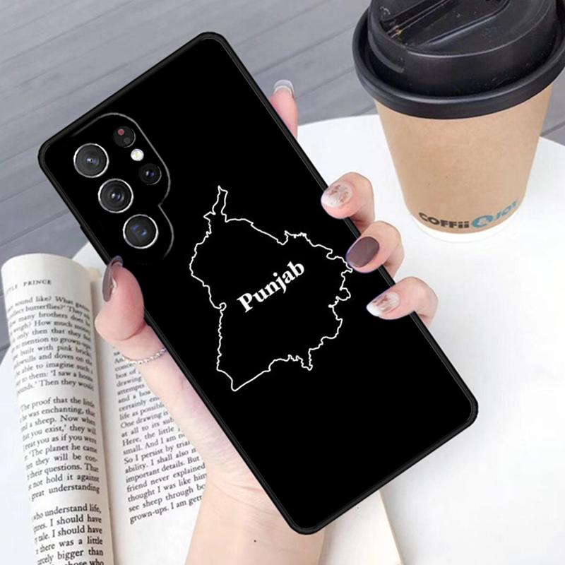 Punjab Map Phone Case Cover For Samsung Galaxy S24 S25 Ultra S21 S22 Ultra S10E Note 10 Plus Note 20 FE S23