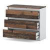 White Chest of Drawers 80 CM 3 S Vintage TV Cabinet Old Living Room Furniture