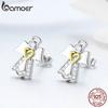 BAMOER Hot Sale Genuine 925 Sterling Silver Guardian Angel Exquisite Stud Earrings for Women Fashion