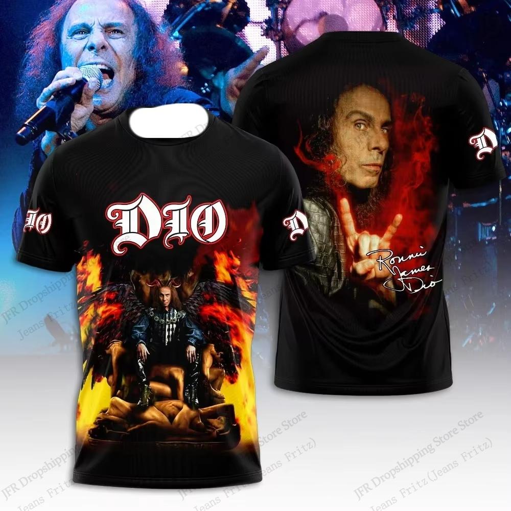 Retro Rock Dio Band 3d Graphic Print T-shirt Men Women Fashion Casual Oversized Short Sleeve Tops Tees Men Clothing Album