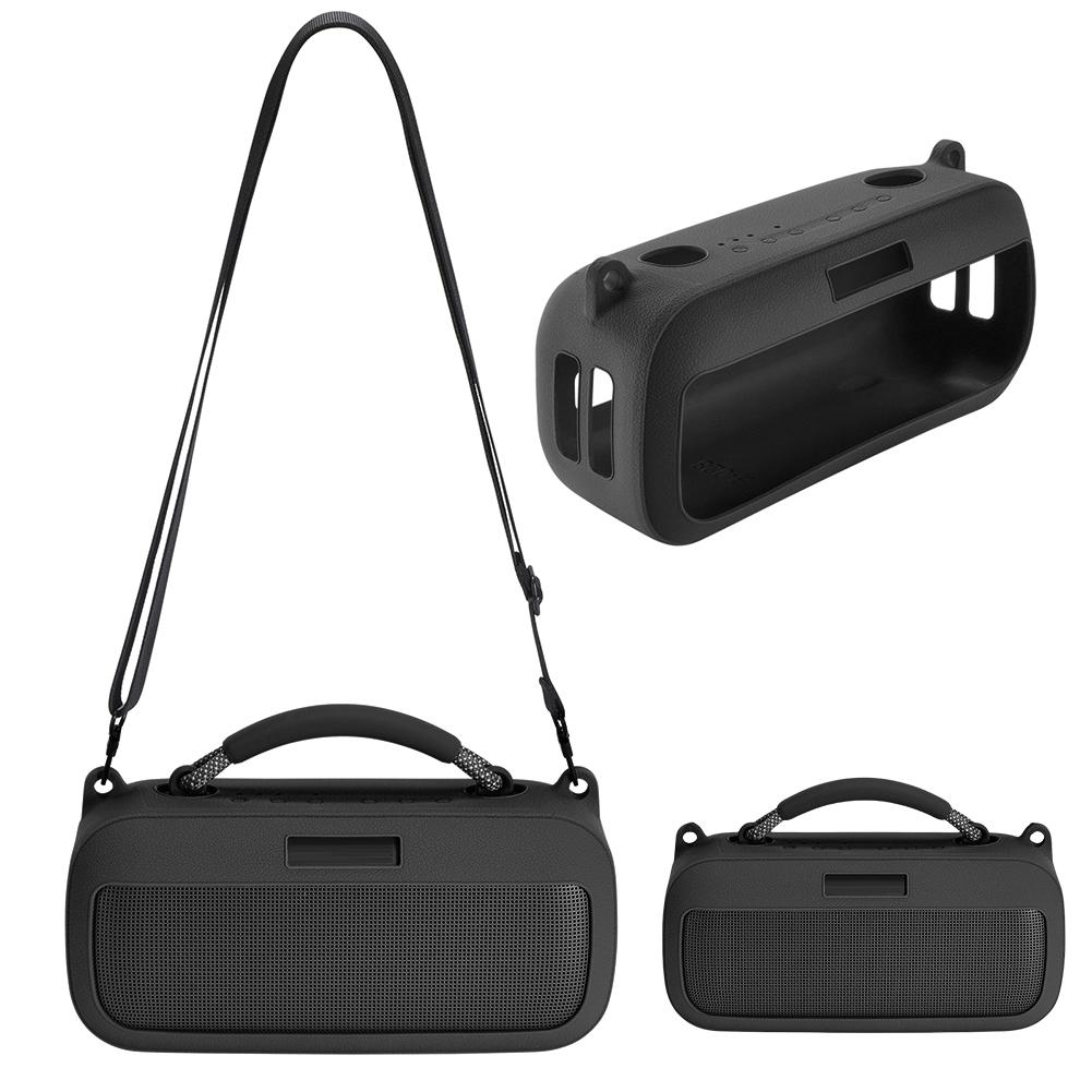 Silicone Cover Case Shockproof Speaker Cover Anti-Scratch Speakers Pouch Bag with Shoulder Strap for Bose SoundLink Max Speaker