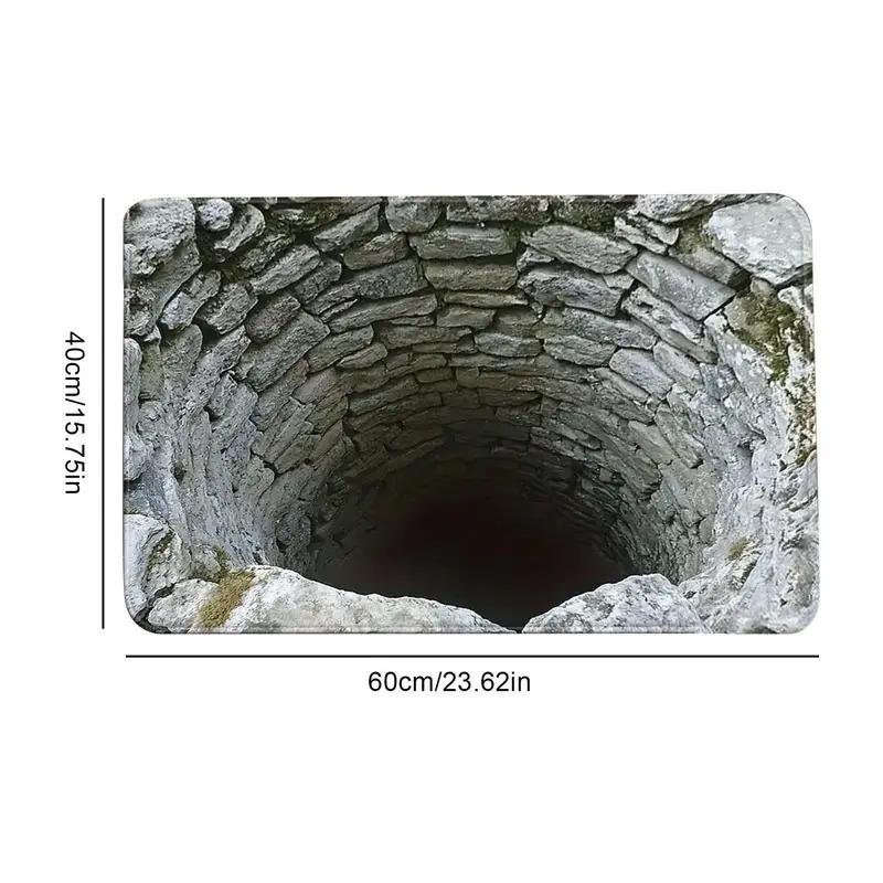VIKAMA 3D Carpet Optical Illusion Decoration Door Mat Bedroom Living Room Bathroom 3D Illusion Hole Carpet Home Decoration