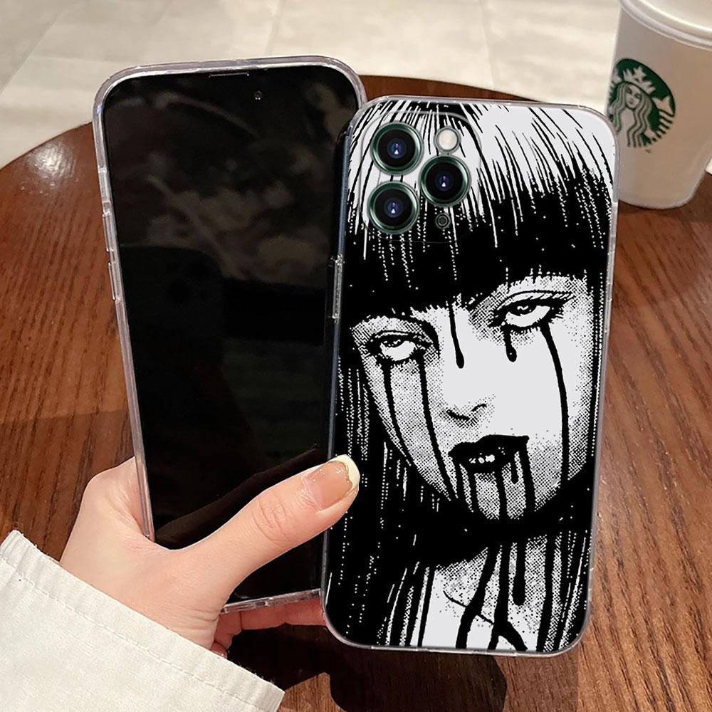 Horror Comic T-Tomies-Junjis Ito Manga Transparent Case For Apple iPhone 17 16 15 14 13 12 11 Pro Max Plus 16E 17Air Phone Cover