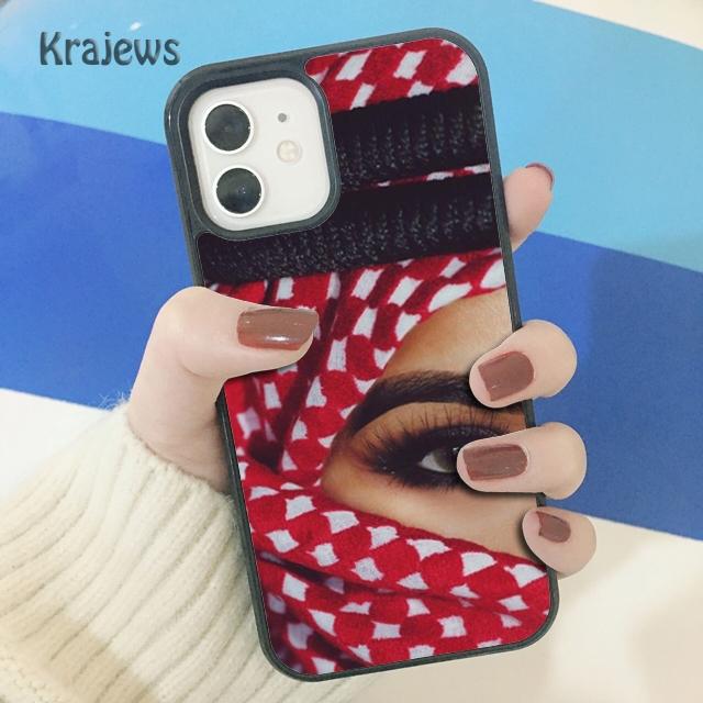 Krajews Arabska Kobieta z Nikabem Twarz oko Miękki Pokrowiec na Telefon dla iPhone 14 SE 6 7 8 plus XR XS 11 12 13 pro max Samsung S21 S22