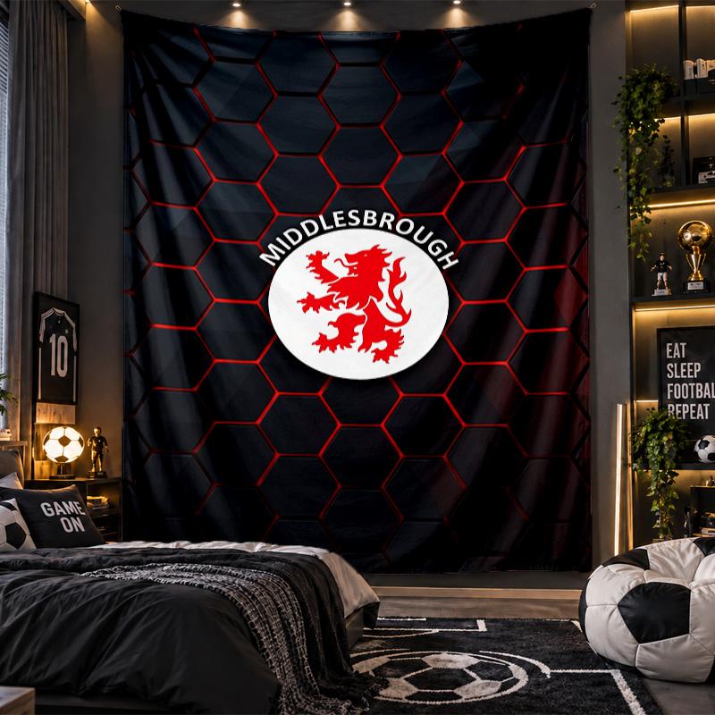 Wandbehang Wandteppich Middlesbrough FC Drucktuch für Wohnzimmer Schlafzimmer Heimdekoration