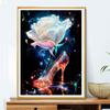 5d DIY Diamond Painting Cross Stitch Crystal Shoes White Rose Diamond Embroidery Mosaic Full Round Drill Home Decor Crafts