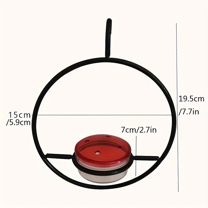 Hummingbird Feeder, Beautiful Hanging Bird Feeder with Circular Metal Frame and Metal Bottle. Hummingbird Feeder