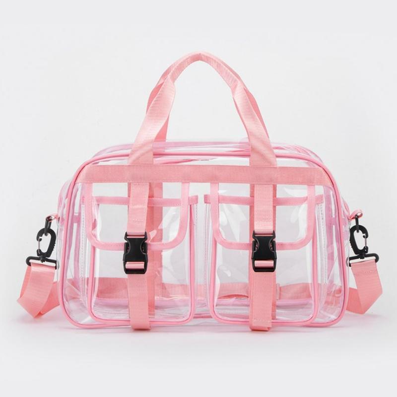 Zipper Solid Color PVC Travel Duffels 2026 Hot Sale Simple Large Capacity Casual Shoulder Bag Soft Trendy Western Style Handbag